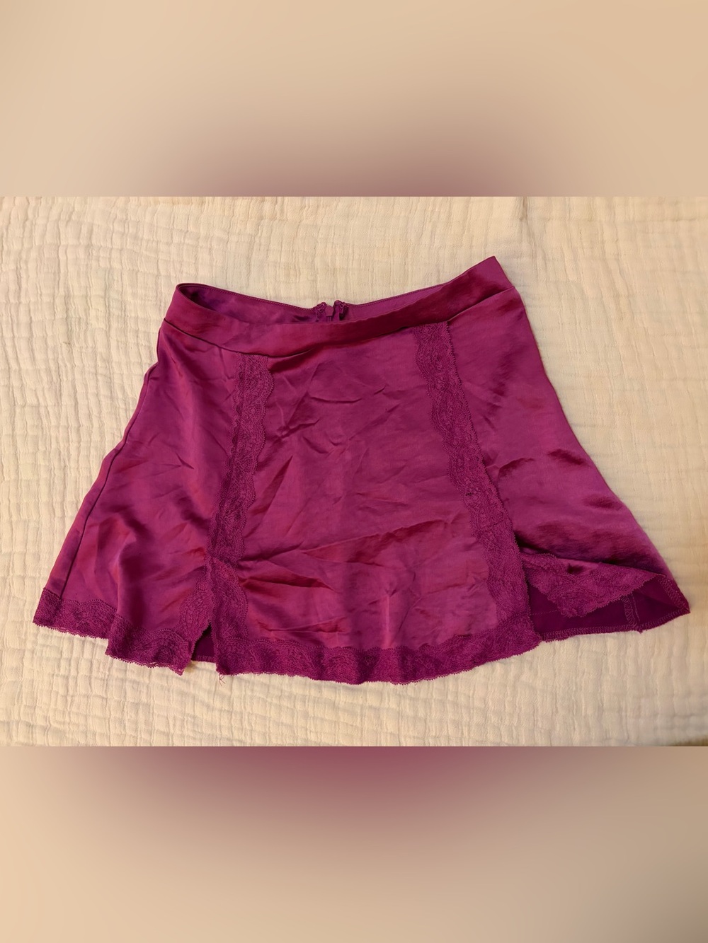 Forever 21 Magenta Lace-Trim Chemise Slip